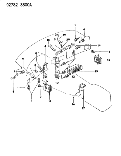 1994 Dodge Stealth Instrument Panel Diagram 2 - Thumbnail