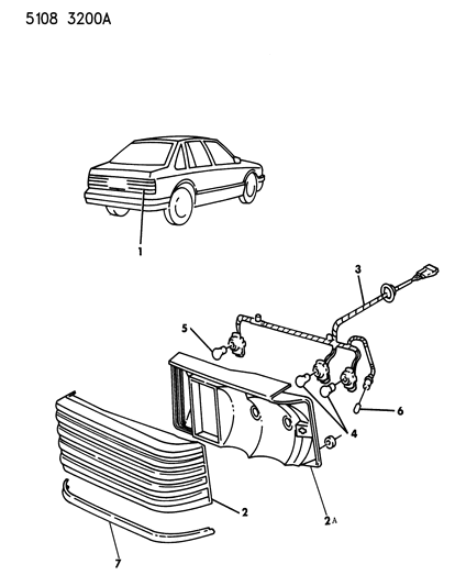 1985 Chrysler LeBaron GTS Lamps & Wiring - Rear Diagram 2 - Thumbnail