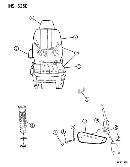 1996 Dodge Caravan Quad Seats Diagram 1 - Thumbnail