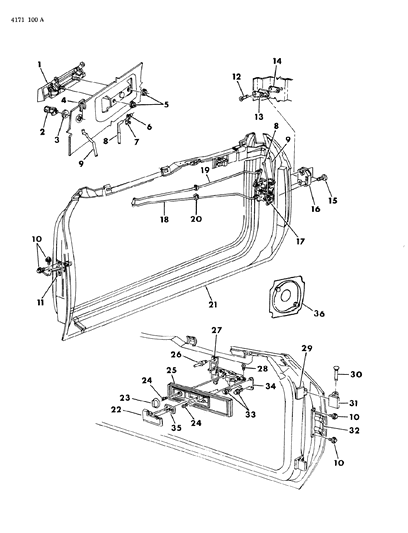 1984 Dodge Rampage Handle, Inside, Rear Diagram for 5200879