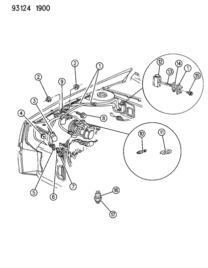 1993 Chrysler LeBaron GTC Plumbing - A/C & Heater Diagram 3 - Thumbnail