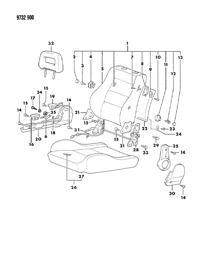 1989 Chrysler Conquest Screw , (Tapping 4X16) Diagram for MF455139
