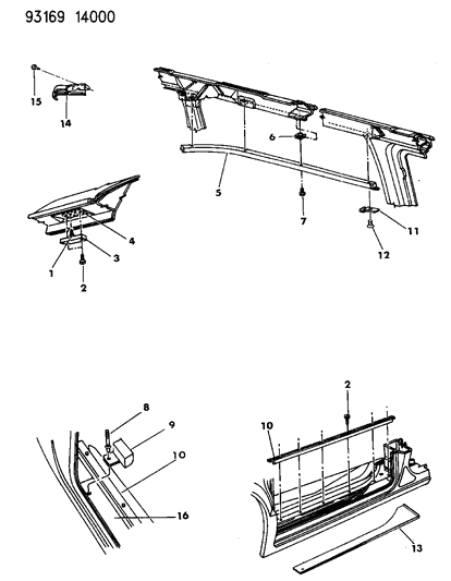 1993 Dodge Caravan Quarter Panel Diagram 3 - Thumbnail