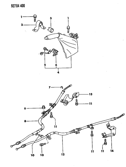 1994 Dodge Stealth Controls, Parking Brake Diagram 1 - Thumbnail