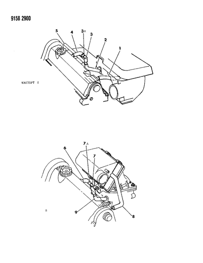 1989 Chrysler LeBaron GTC Crankcase Ventilation Diagram 1 - Thumbnail