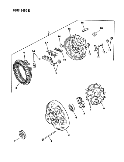 1986 Chrysler LeBaron Base Alternator Diagram 2 - Thumbnail