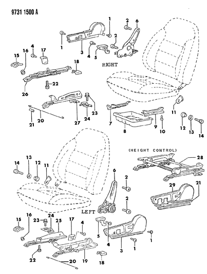 1989 Dodge Colt Bushing, Front Seat (12X6) Diagram for MB158706