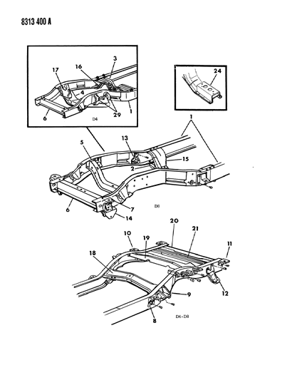 1989 Dodge D150 Frame Diagram 2 - Thumbnail