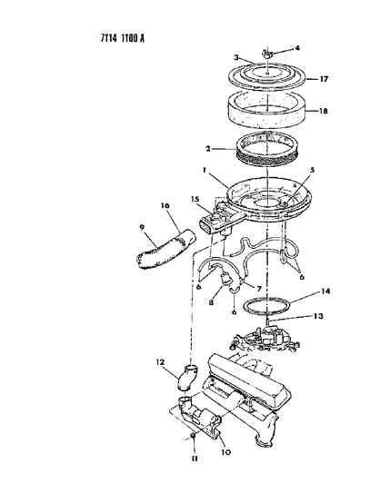 1987 Chrysler LeBaron Base Air Cleaner Diagram 3 - Thumbnail