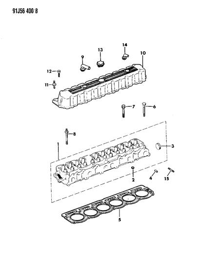 1991 Jeep Comanche Cylinder Head Diagram 2 - Thumbnail
