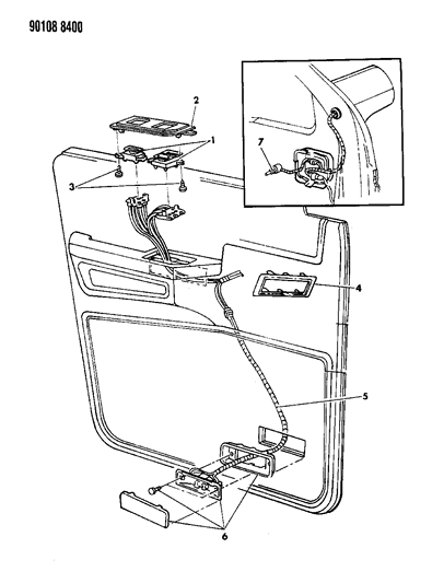 1990 Dodge Grand Caravan Switch, Electric Mirror Diagram for 4373788