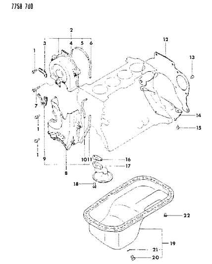 1988 Chrysler Conquest Oil Pan Diagram for MD095636