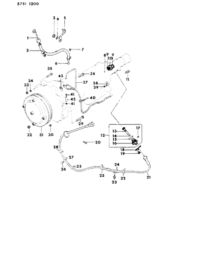 1986 Chrysler Conquest Stud , (6X20) Diagram for MS401104