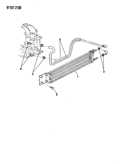 1991 Chrysler LeBaron GTC Oil Cooler - Air Cooled Diagram