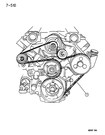 1992 Dodge Viper Belt, Drive Diagram for 5245620
