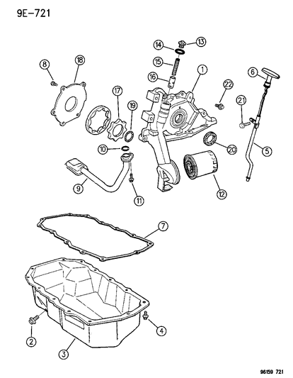 1996 Chrysler Sebring Indicator Engine Oil Level Diagram for 4694325