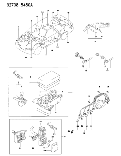 1994 Dodge Colt Fuse, A/C Control (Blade Type), Blue/Red Diagram for MS810968