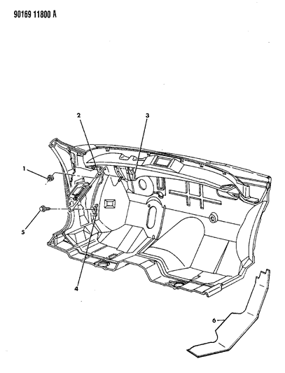 1990 Chrysler New Yorker Base Model Brace Dash Panel To Cowl Diagram