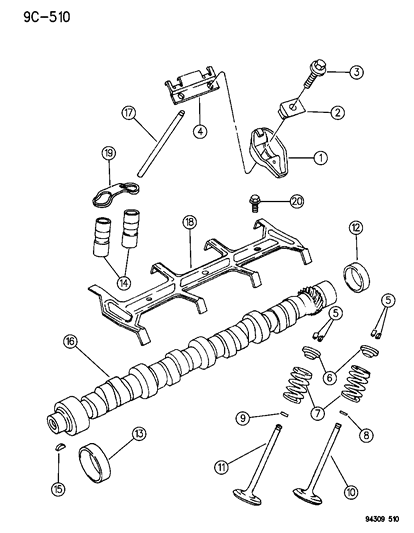 1994 Dodge Ram Wagon Camshaft & Valves Diagram 3 - Thumbnail