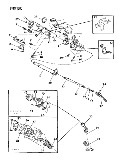 1988 Chrysler LeBaron Bolt, Steering Column Support Bracket, W/Tilt Steering Diagram for 6101419