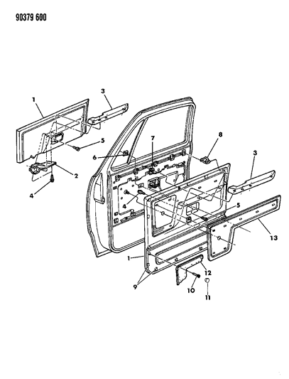 1991 Dodge W250 Armrest Diagram for L875JS8