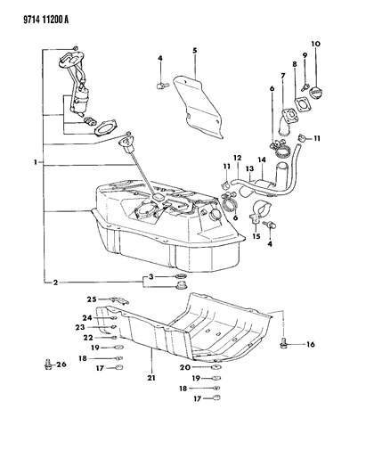 1989 Dodge Raider Bolt, Washer Assembled (8X20), Black Diagram for MS240158
