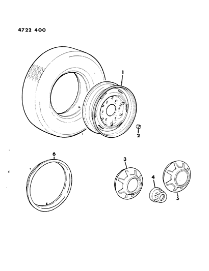 1984 Dodge Ram 50 Wheels & Covers Diagram 1 - Thumbnail