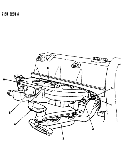 1987 Dodge Aries Manifolds - Intake & Exhaust Diagram 3 - Thumbnail