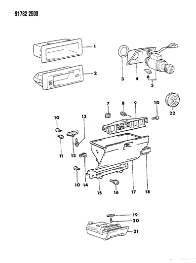 1991 Dodge Ram 50 Instrument Panel Ram, Power Ram Diagram 2 - Thumbnail