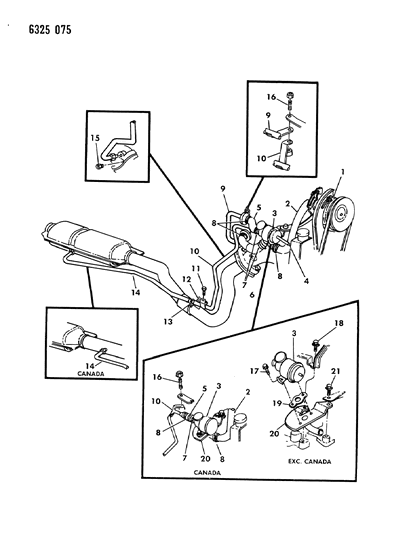 1987 Dodge Dakota Valve, Air Switch And Relief - Except Canada Diagram for 4241972