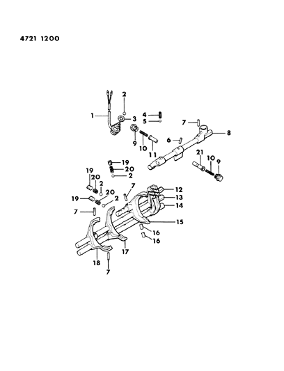 1984 Dodge Ram 50 Control, Shift Diagram 3 - Thumbnail