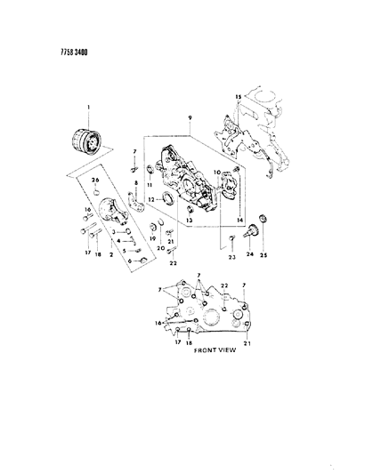 1988 Dodge Colt Oil Pump & Oil Filter Diagram 4 - Thumbnail
