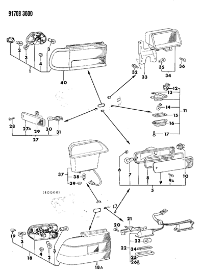 1991 Dodge Colt Side Panel Nut Diagram for MB530249