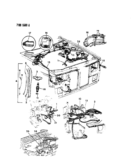 1987 Dodge Charger Temperature Sending Unit Diagram for 4221819