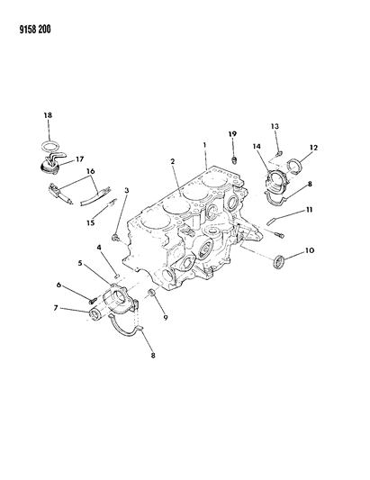 1989 Chrysler LeBaron GTC Cylinder Block Diagram 1 - Thumbnail