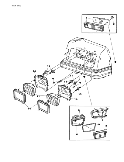 1984 Dodge Rampage Lamps - Front Diagram 2 - Thumbnail