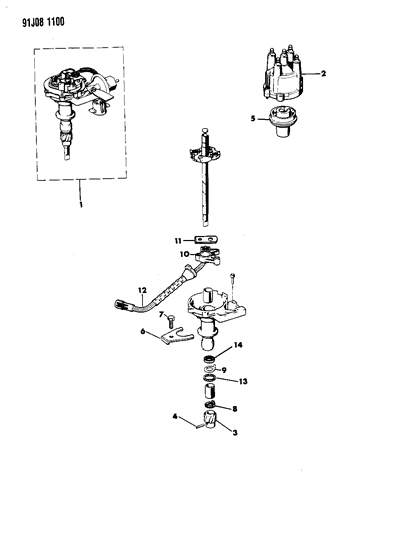 1991 Jeep Comanche Distributor Diagram 1 - Thumbnail