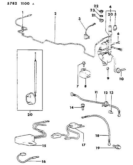 1986 Dodge Conquest Condenser Noise Suppressor Diagram for MB509361