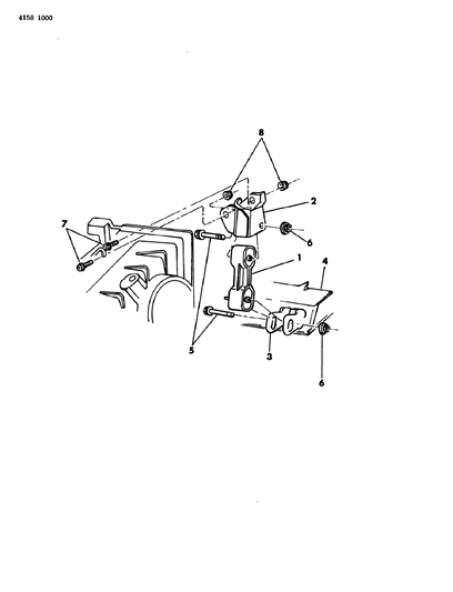 1984 Dodge Rampage Engine Strut Diagram 1 - Thumbnail