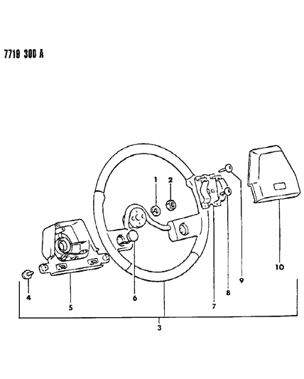1988 Dodge Raider Steering Wheel Diagram 2 - Thumbnail