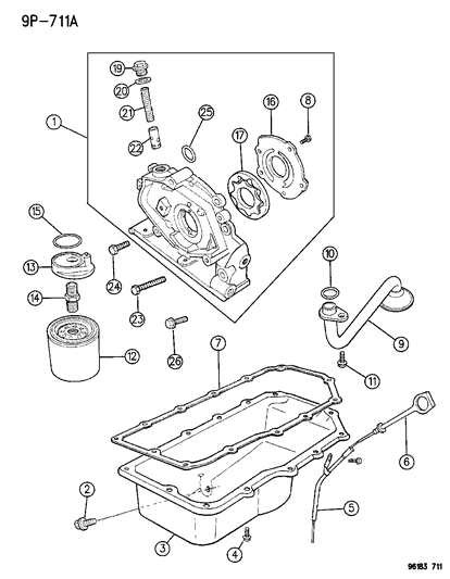 1996 Chrysler Cirrus Indicator, Oil Level Diagram for 4663795