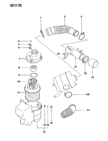 1990 Dodge Ram 50 Clamp, Air Cleaner Diagram for MF661138