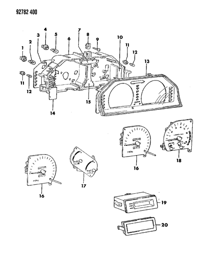 1994 Dodge Colt Instrument Panel Diagram 2 - Thumbnail