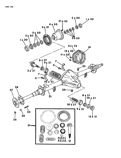 1984 Dodge Ram Wagon Axle, Rear Diagram 1 - Thumbnail