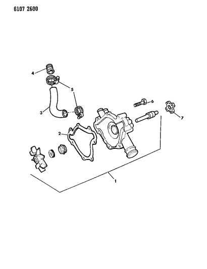 1986 Chrysler LeBaron Base Water Pump & Related Parts Diagram 4 - Thumbnail