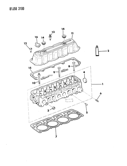 1986 Jeep Wrangler Cylinder Head Diagram 1 - Thumbnail