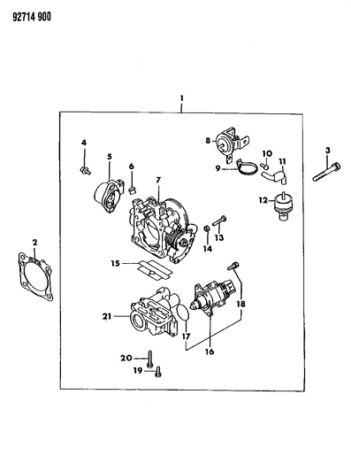 1994 Dodge Stealth Throttle Position Sensor Diagram for MD614488