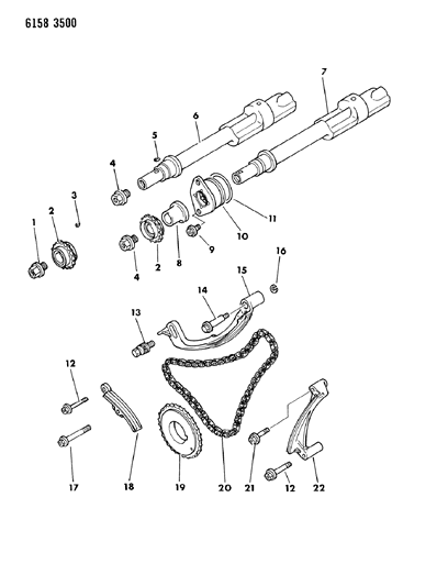 1986 Dodge Daytona Lower Guide Diagram for MD021114
