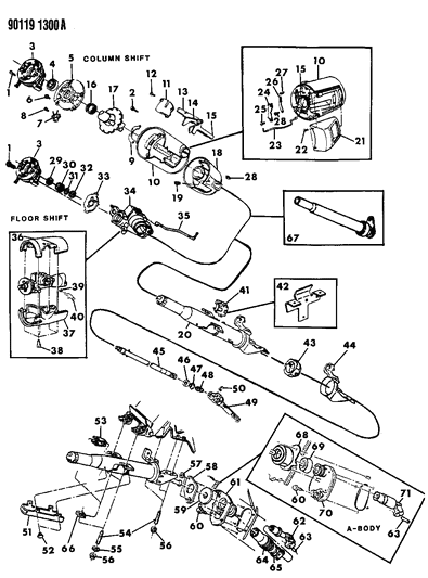 1990 Chrysler LeBaron Spring Nut, Inside Hood Release Cable To Handle, Black Diagram for 6031147