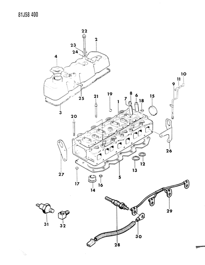 1984 Jeep Wrangler Cylinder Head Diagram 1 - Thumbnail